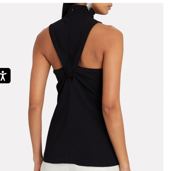 Proenza Schouler NWT Women's Cady Sleeveless Knotted Back Top Black Size 0 - Picture 4 of 14